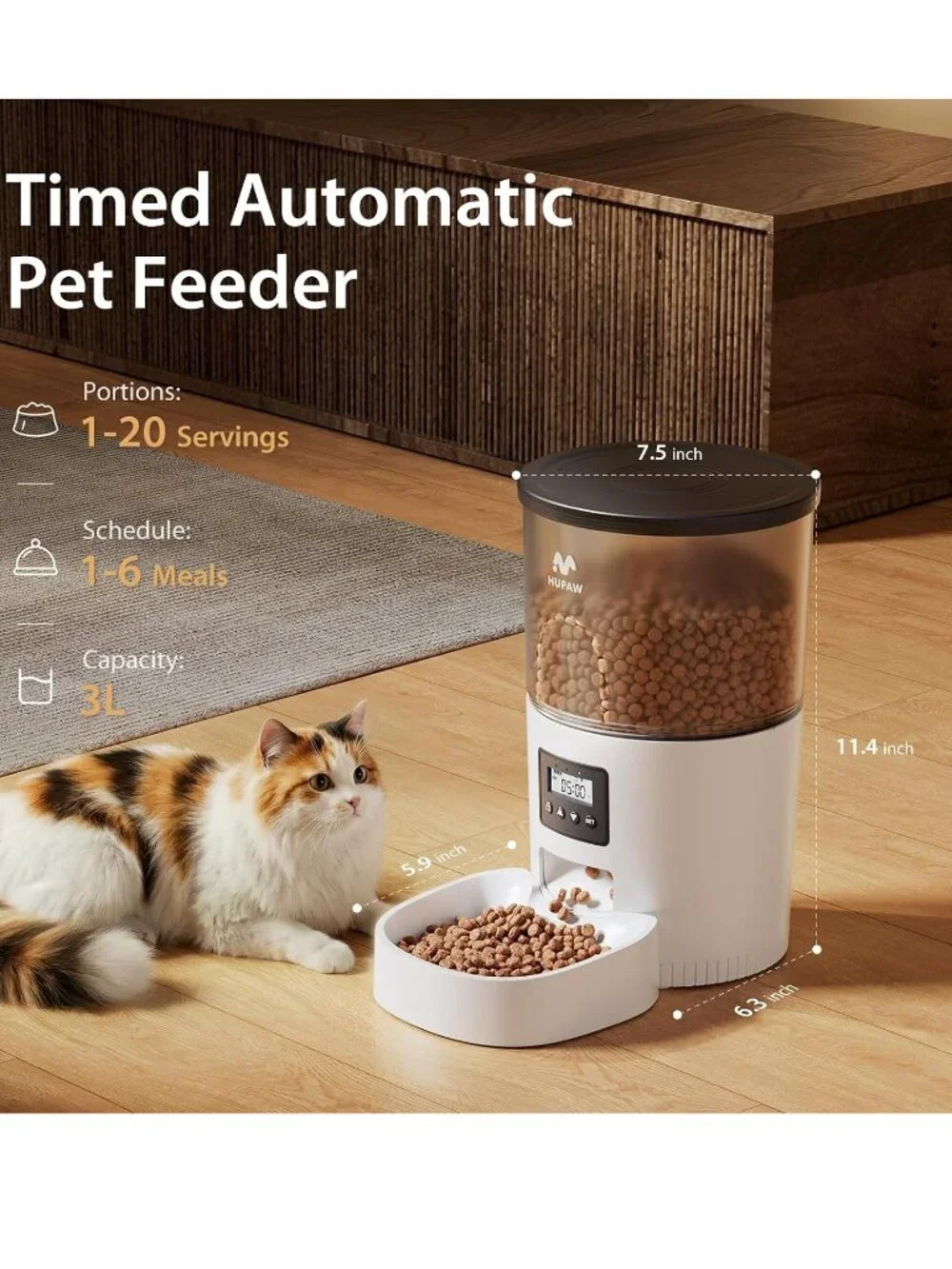 IMIPAW Automatic Pet Feeder Programmable Timed Dispenser for Cats Small Dogs NEW